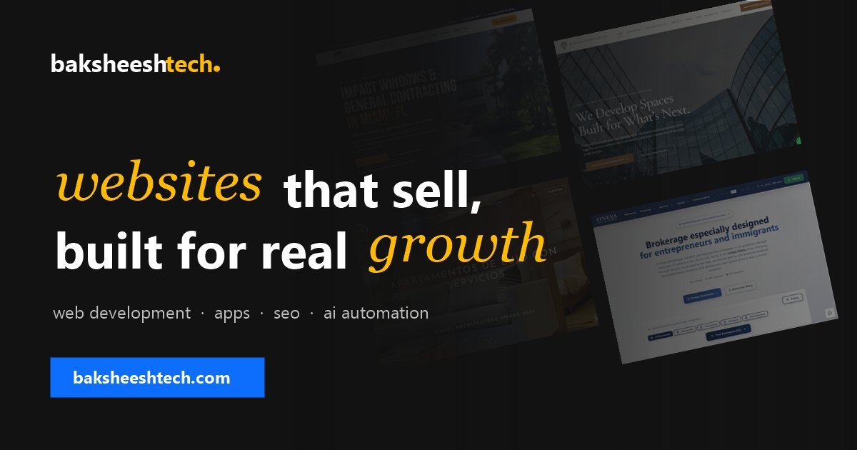 Baksheesh Tech — Web Development, Apps, SEO & AI Automation