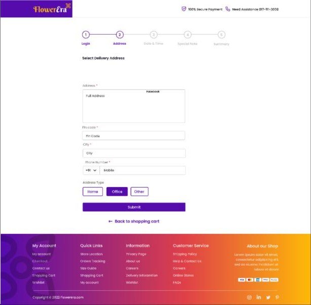 FlowerEra checkout screen designed in Figma