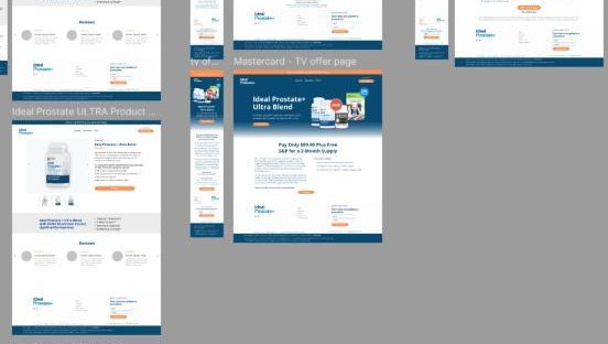 Ideal Prostate+ product and offer pages laid out in Figma